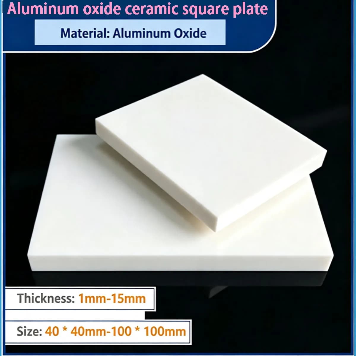 Alumina Ceramic Square Plate 40×40mm‑100×100mm High‑Insulation Ceramic Sheet for Semiconductor Components Electronic Industrial