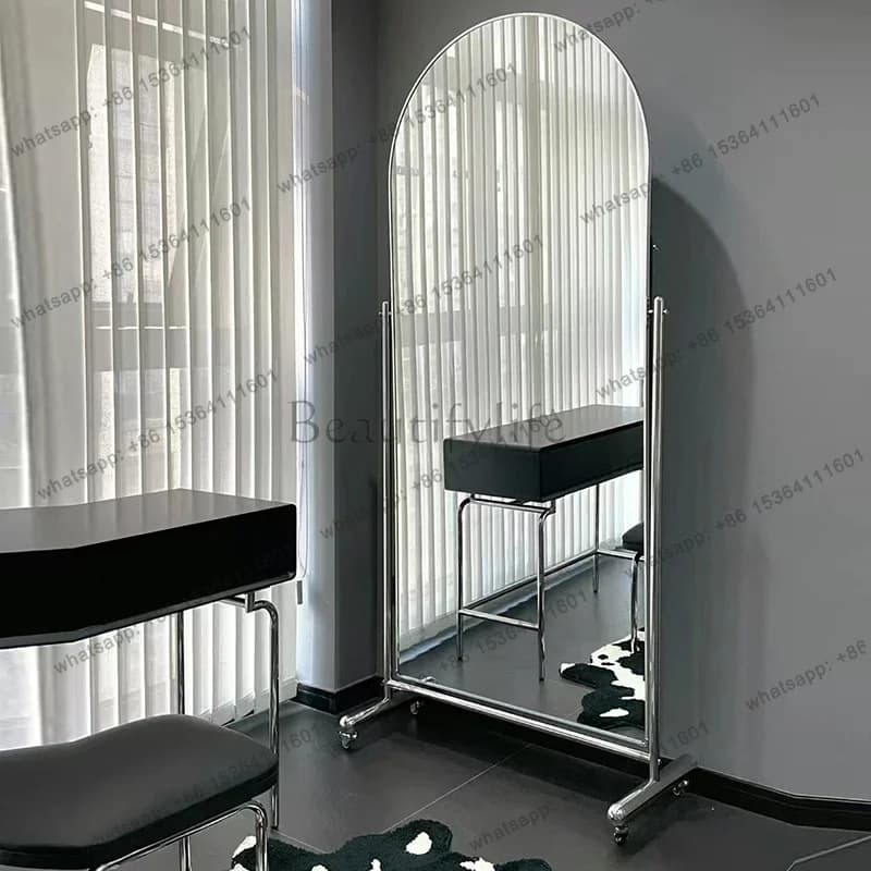 LSDecoration Standing Mirror Aesthetic Makeup Big Full Body Funky Twisted Wonderland Mirror Vanity Girls Espelhos Home Products