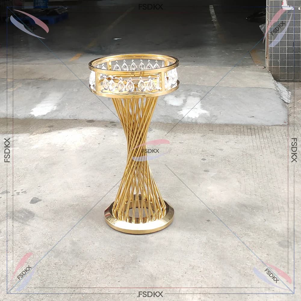 Top Quality Wedding Event Table Gold S Shape Stainless Steel Round Cake Table Hot Sale Modern Cake Table For Party Banquet Used