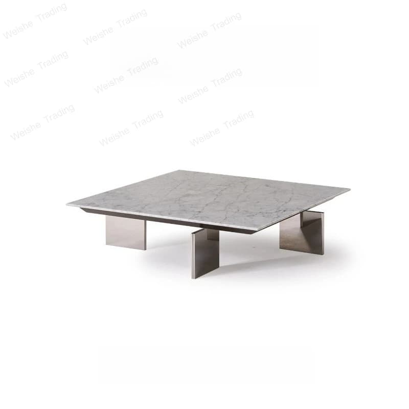 Natural marble coffee table Italian minimalist modern villa high-end designer large flat square