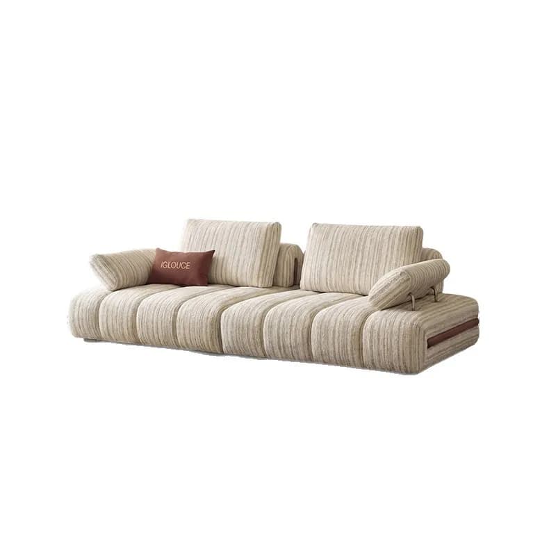 Retro striped fabric high-end chenille straight row removable sofa