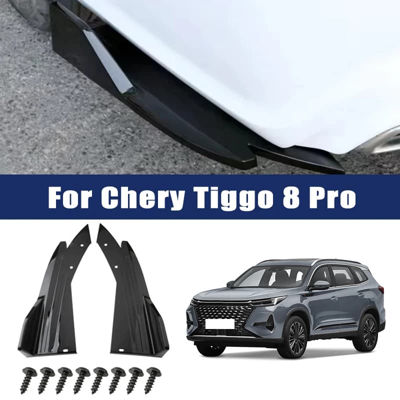 Car Rear Bumper Spoiler Lip Carbon Fiber Wing Trim Anti-crash Diffuser Side Skirt Wrap Angle Splitter For Chery Tiggo 8 Pro