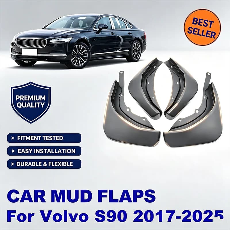 For Volvo S90 2017-2025 4Pcs Splash Guards Mud Flaps Front Rear Wheel Fender Protector Heavy Duty Car Exterior