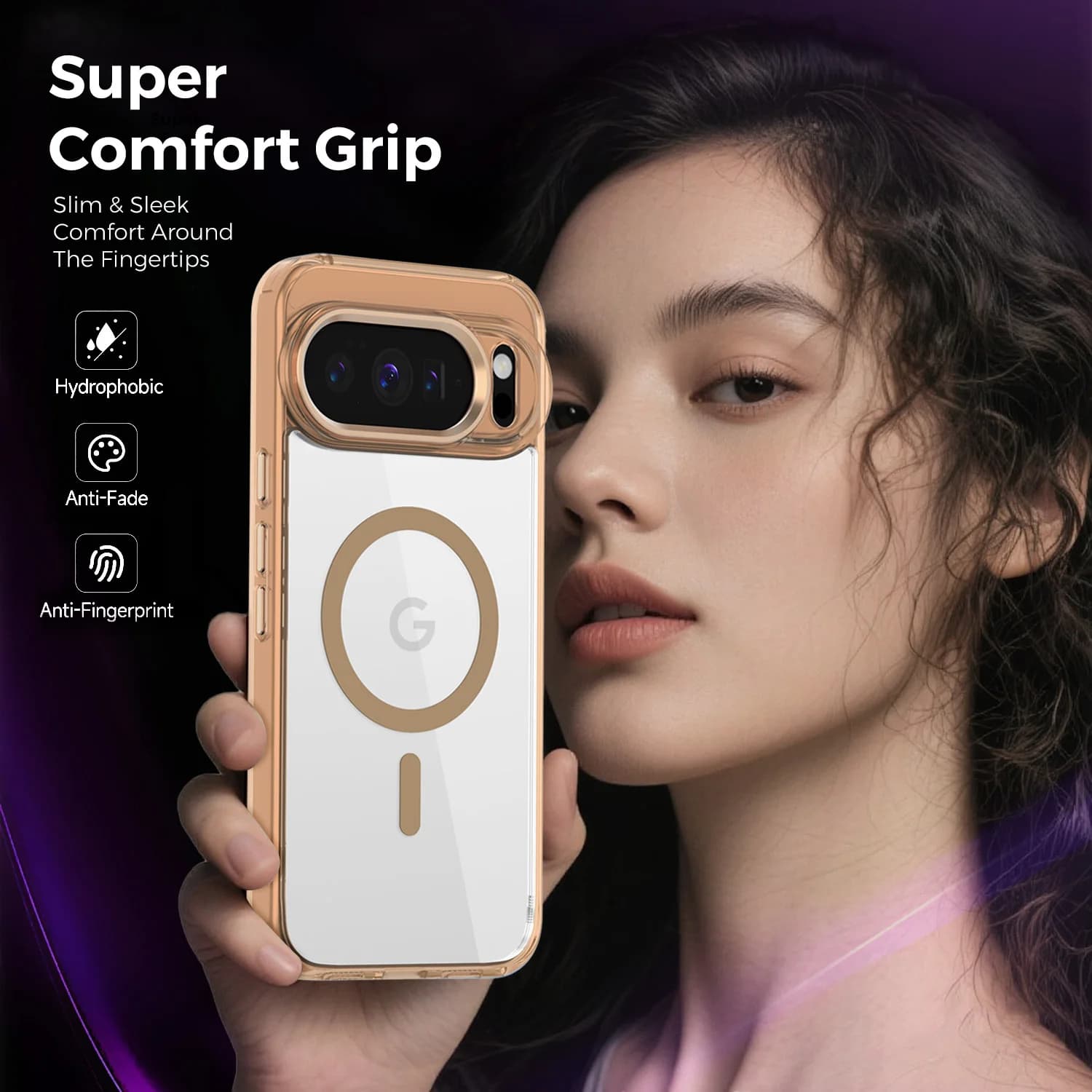 For Google Pixel 9A 10 Pro XL Case Magsafe Long-Lasting Clear Non-Yellowing Bayer Material Lens Protection Comfort Grip Cover