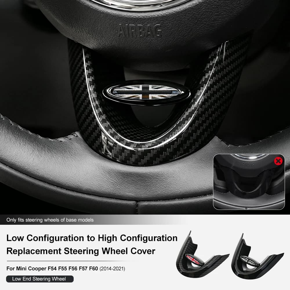 Low Configuration to High Configuration Replacement Steering Wheel Decorative Shell For Mini Cooper F56 F55 F60 F54 2014-2021