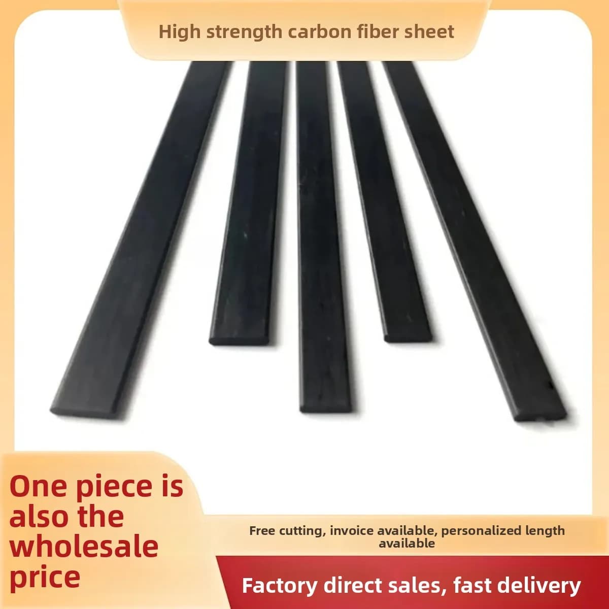 High Strength Carbon Fiber Flat Bar Sheet For RC Model Kite Support