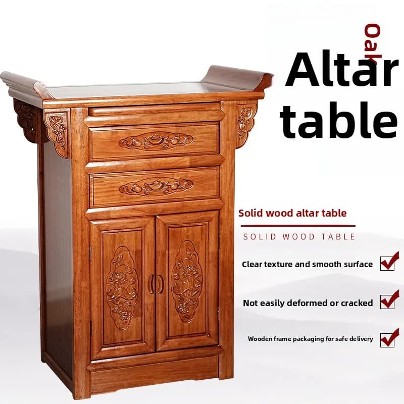 fz-a Solid wood  Buddhist table Household economical Buddhist cabinet Supply God of Wealth table Zhongtang Chinese style