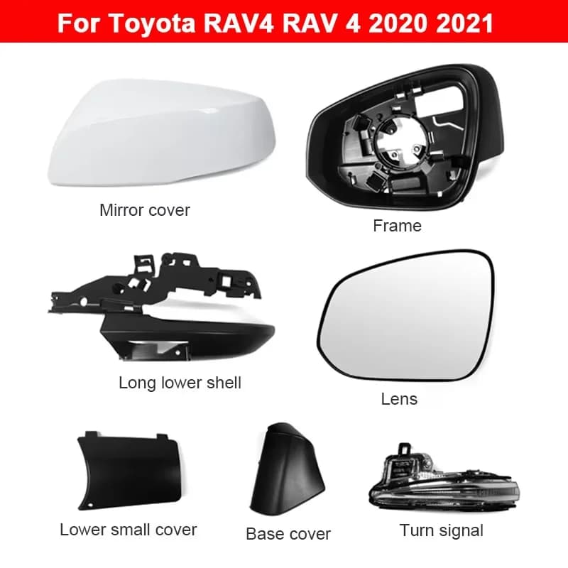Car Rearview Mirror Turn Signal Light Frame Base Cover Mirror Lens For Toyota RAV4 RAV 4 2020 2021 Replace Accessories