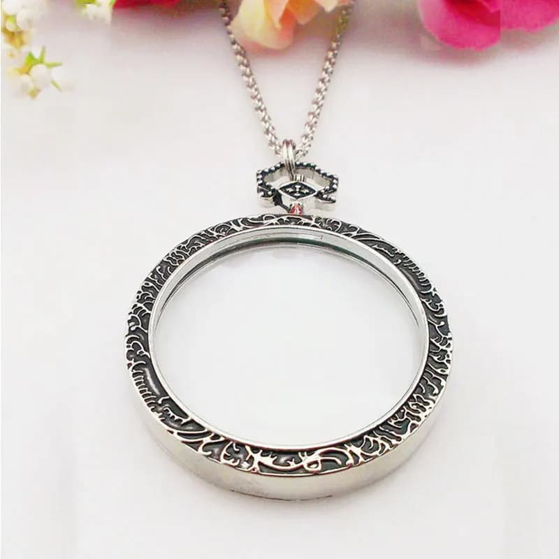 Portable Present Necklace Newspaper Reading Magnifier Pocket Decoration Pendant Decorative Gift Magnifying Glass Jewel Loupe 6X