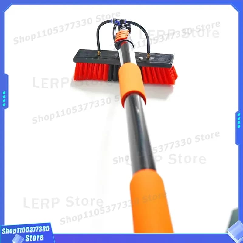 Telescopic Aluminum Alloy Water Spray Brush for Exterior Wall and Photovoltaic Panel Cleaning with Nylon Bristles Eco