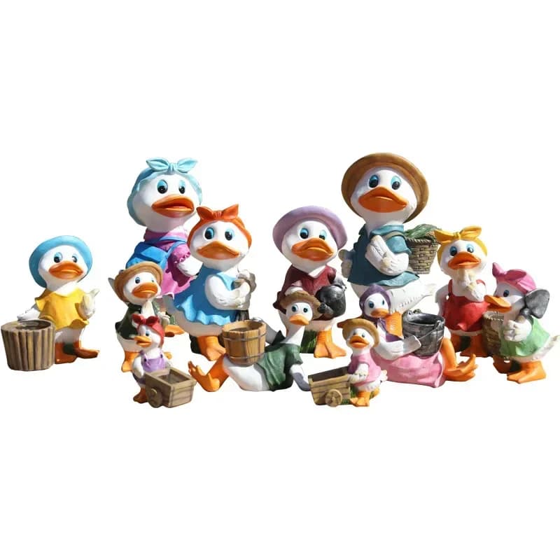 Cartoon duck ornament, outdoor fiberglass flower tank, garden landscape, garden courtyard, kindergarten,