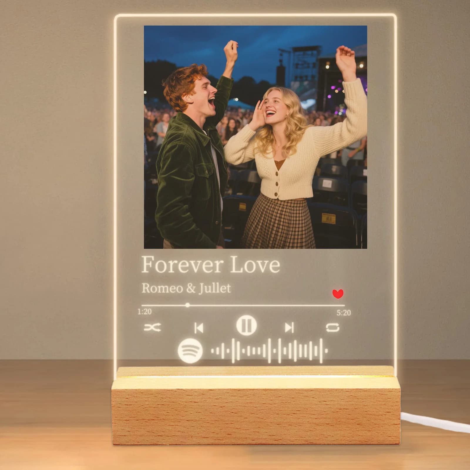 Personalised Spotify Music Plaque,Custom Photo Night Light,Unique Couples Gift For Him Her,Valentine‘s Day Anniversary Present