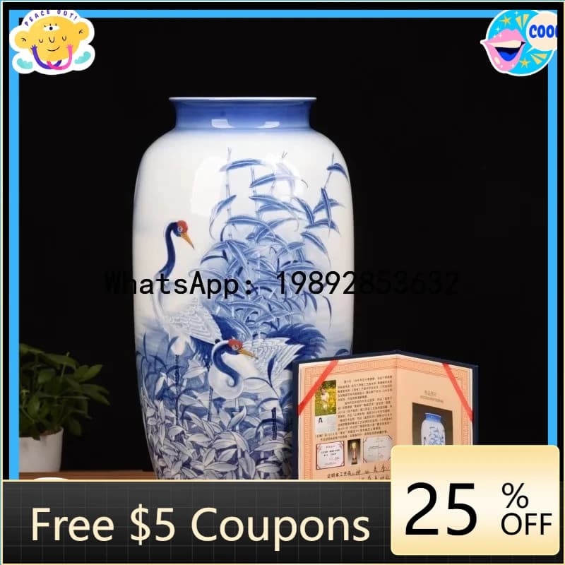 AB  Hand-painted Underglaze Creative Ceramic Vase Ornament Coectible Art Porcelain Bottle