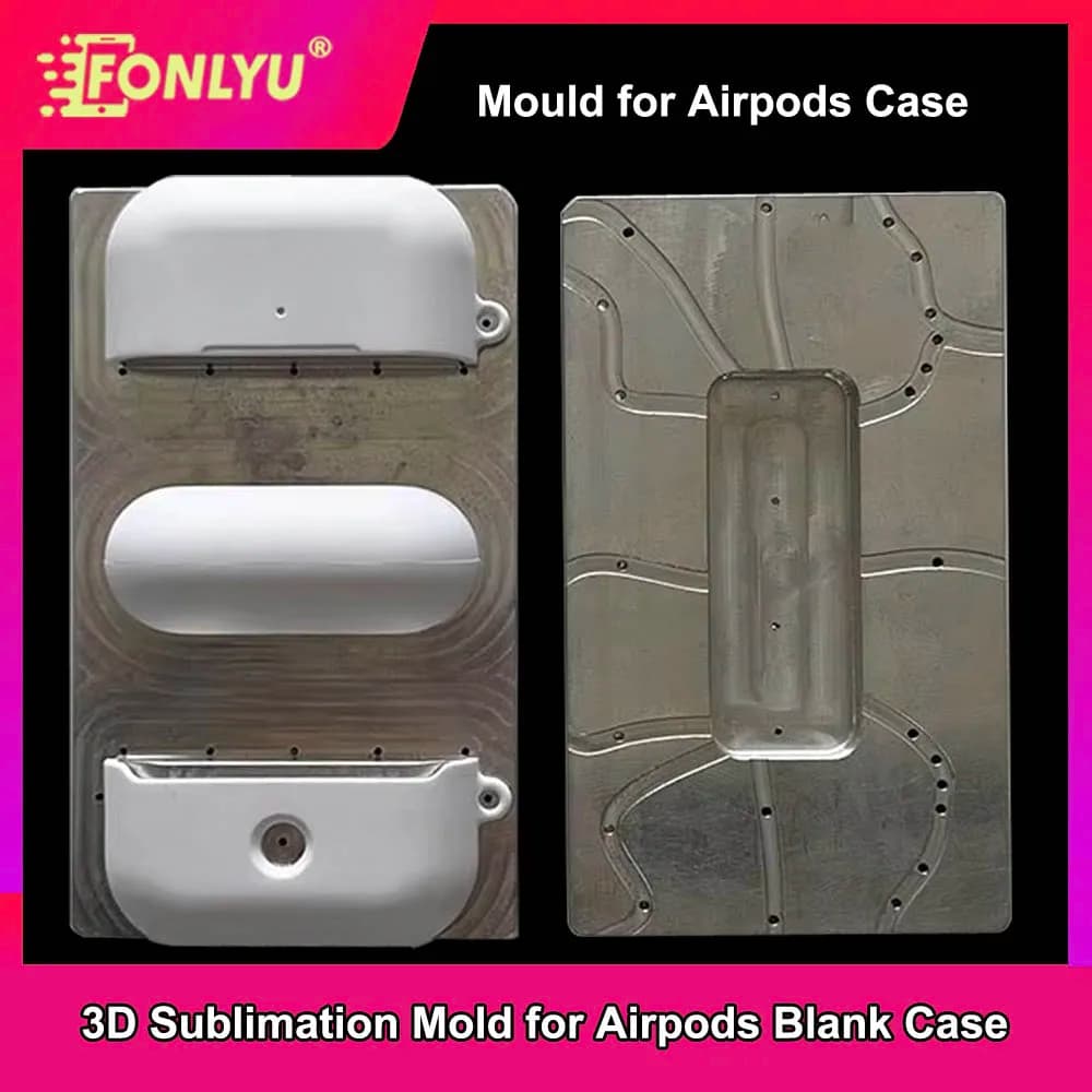 FONLYU 3D Sublimation Cover Mold for Airpods4 3 2 1 Max DIY Printing Single Layer Bluetooth Earphone Covers Protectors Moulds