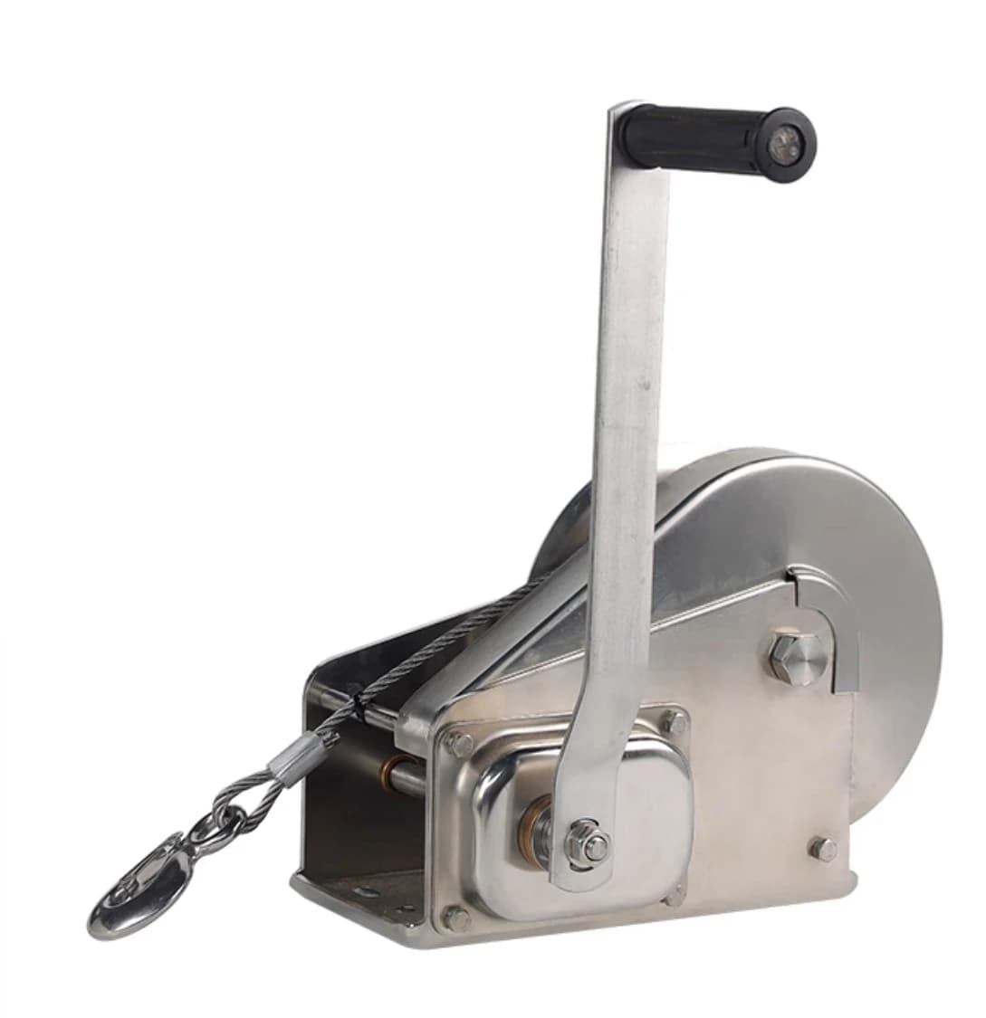oo-New 2600 Lbs 304 Stainless Steel Hand Winch Two-Way Self-Locking Manual Winch Sewage Small Anti-Rust Lifting