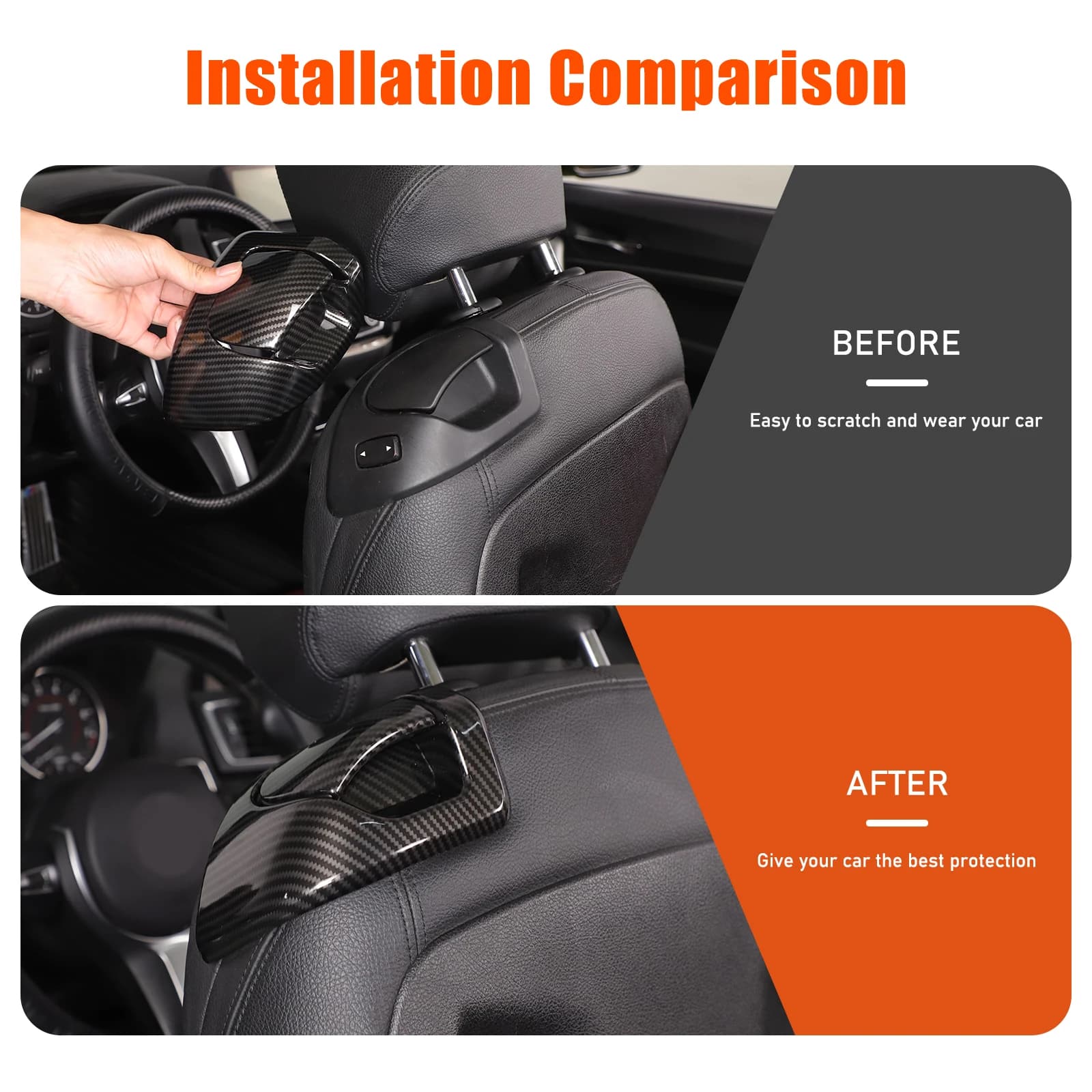 For BMW 2 Series F22 F23 2014-2019 Two-Door ABS Carbon Fiber Car Front Seat Flip Switch Cover Decorative Sticker Car Accessories