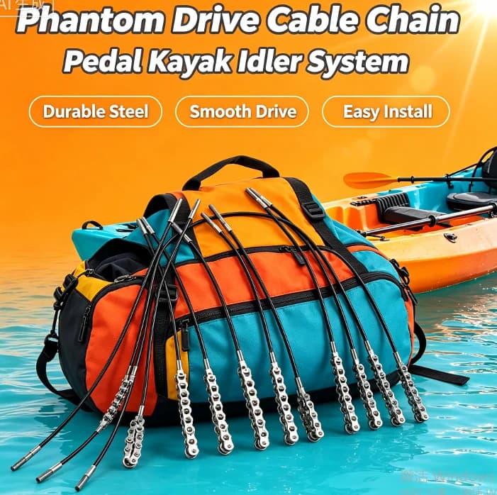 Phantom Drive Idler Cable Chain Replacement Part for Pedal Kayak System Heavy‑Duty Steel Drive Cable Accessory