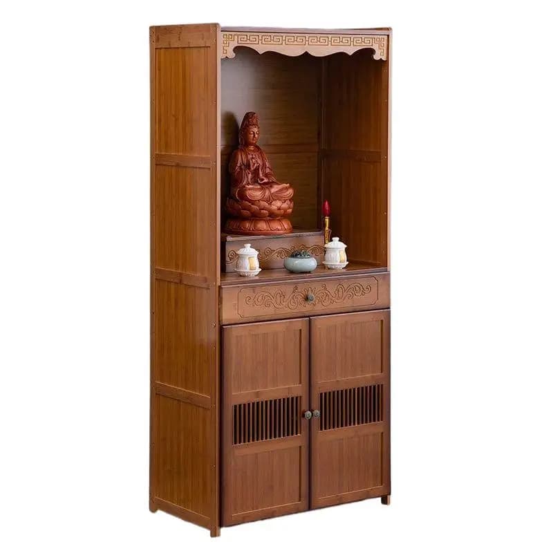 LMM Household Shrine Guanyin Buddha Statue God of Wealth Offering Table Simple Buddha Cabinet Offering Cabinet
