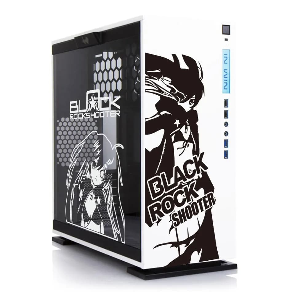 Black Rock Shooter Anime Stickers for PC Case,Cartoon Decor Vinyl Decals for Computer Chassis Skin,Easy removable Waterproof