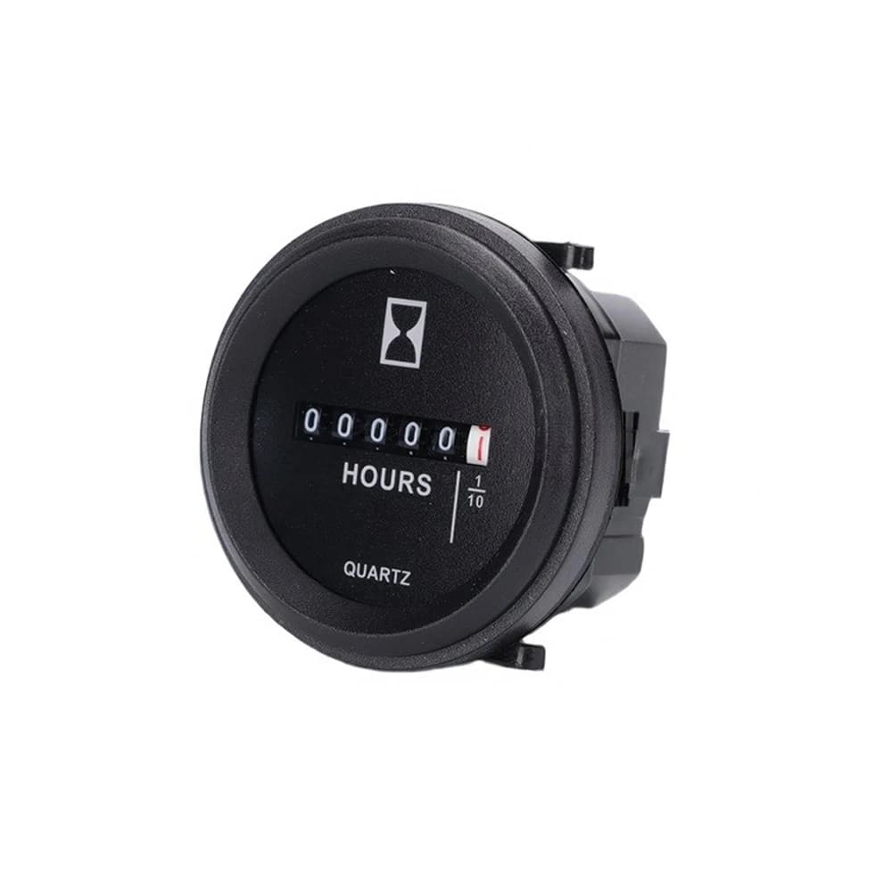 SH‑1 Mechanical Quartz Hour Meter Round Panel Mount AC/DC6‑80V AC100‑250V Waterproof Dust-proof High Precision Hour Counter