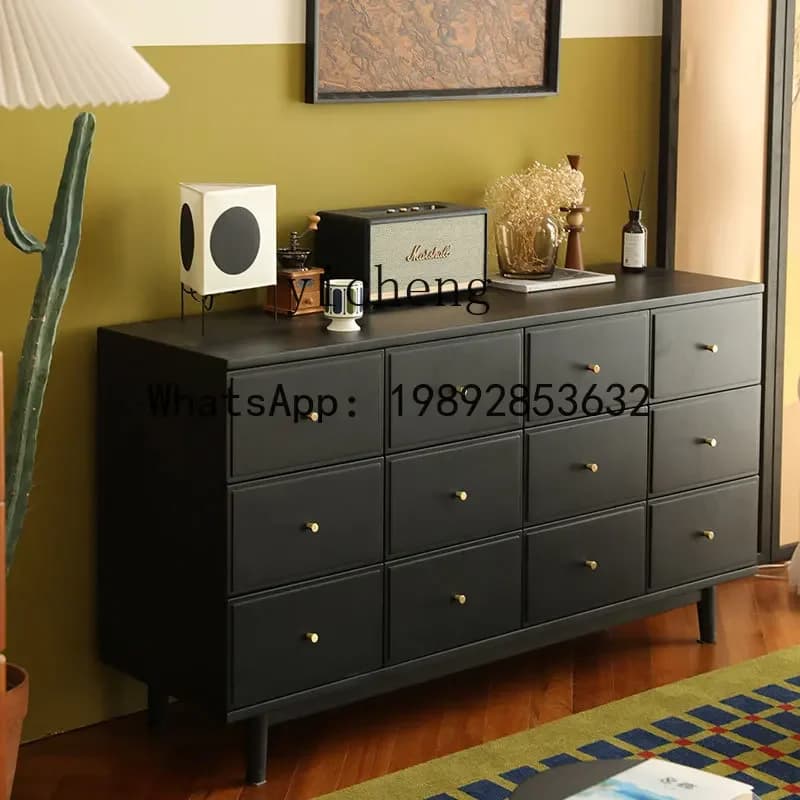 X5-7 retro French 12 chest cabinet storage locker solid wood simple side cabinet