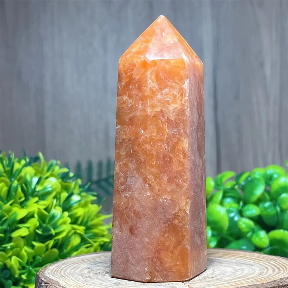Sunstone Quartz Tower Point Wand Crystal Natural Minerals Witchcraft Specimen Geode Energy Home Decoration Reiki Healing