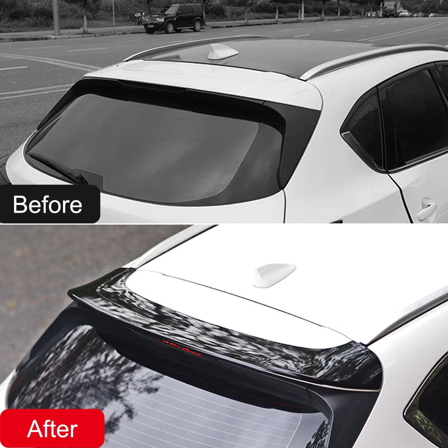 For Mazda CX-5 CX 5 2017-2024 ABS Glossy Black Rear Trunk Wing Spoiler Strip Molding Trim Exterior Car Accessories 1pc