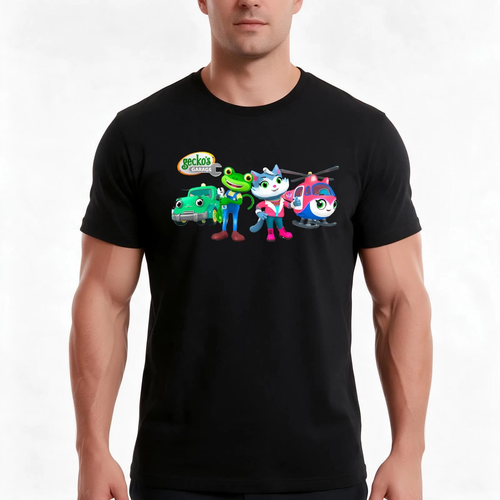 Gecko Garage, Gecko Garage GG T-Shirt, Summer Casual Cotton Tee, Oversized Streetwear Tops, Vintage Graphic Print, 100% Cotton