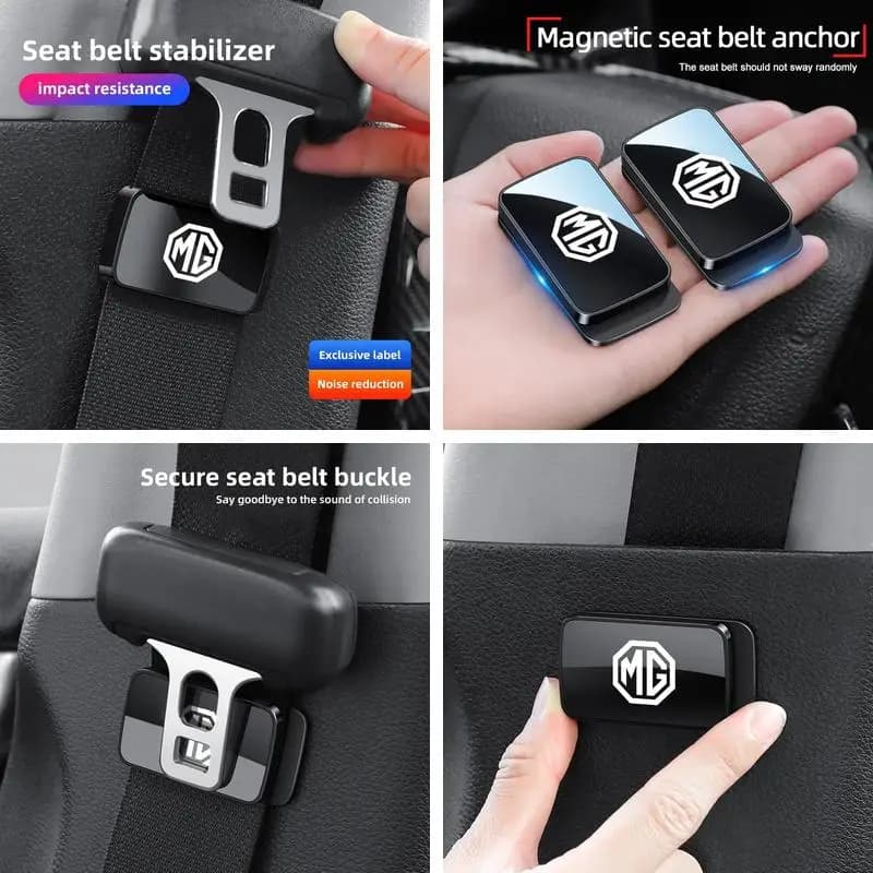 Custom MG Safety Belt Fixed Buckle Fit MG One ZS EV MG4 EV HS Cyberster, Car Seatbelt Strap Stabilizer Limiter Vehicle Trim Part