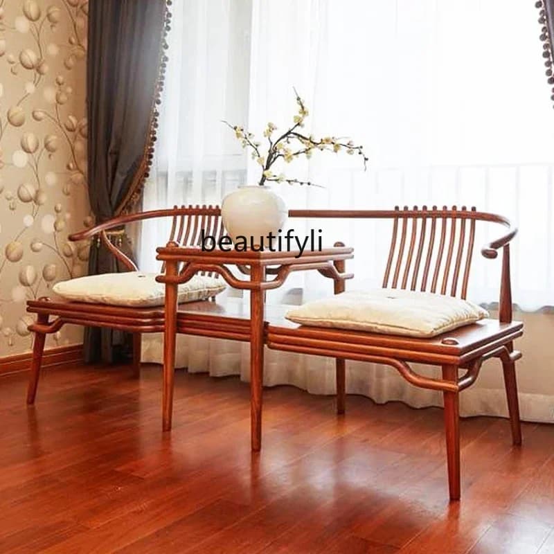 cc182R yj Modern New Chinese Style Women Erinaceus Poir. Couch Complete Solid Wood Xi Shi Chair Double Leisure Chair Rosewood