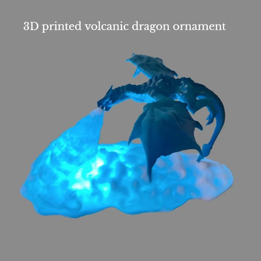 Creative 3D Printing LED Fire Dragon Atmosphere Desktop Decoration Home Decoration Crafts Gifts