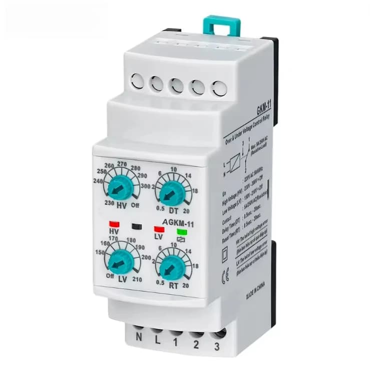 5pcs AGKM-11 Singles Phase 220VAC Voltage Protection Relay General Purpose Use Over 230-300v and Under 150-200v Voltage