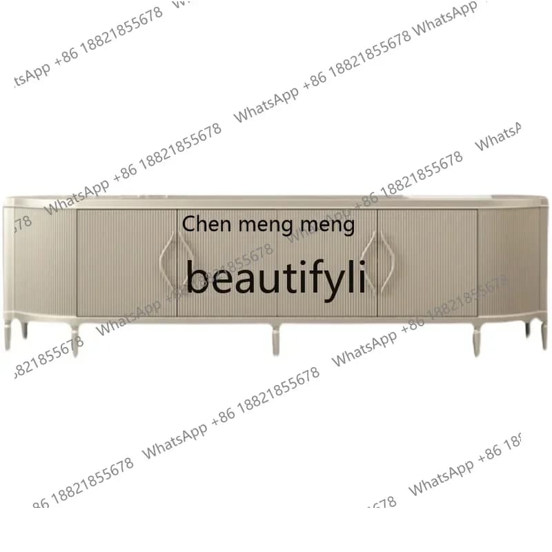 G American light luxury TV cabinet coffee table set living room solid wood video cabinet simple villa floor cabinet