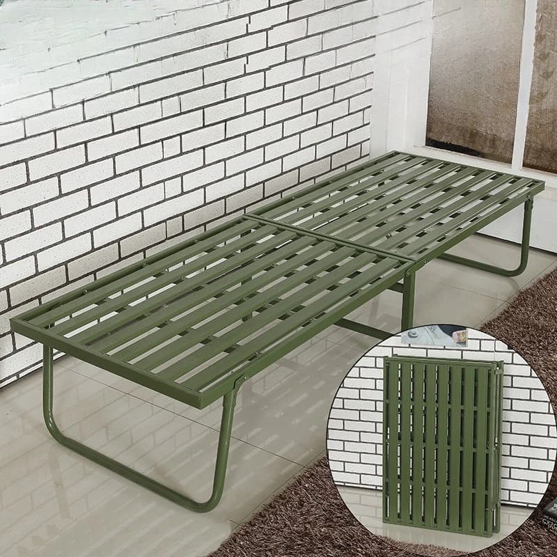 Single  folding installation-free reinforcement thickened 60cm wide iron bed hospital escort bed outdoor camp