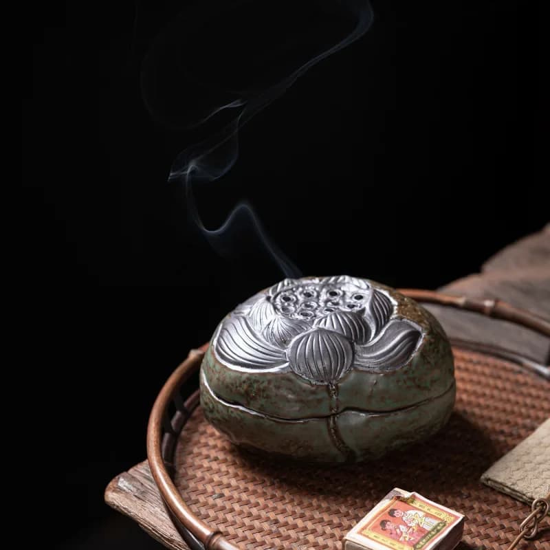 Shenglian Plate Incense Burner Kiln Transformed Qingye Sandalwood Burner Indoor Wormwood Plate Incense Tray Handmade Incense