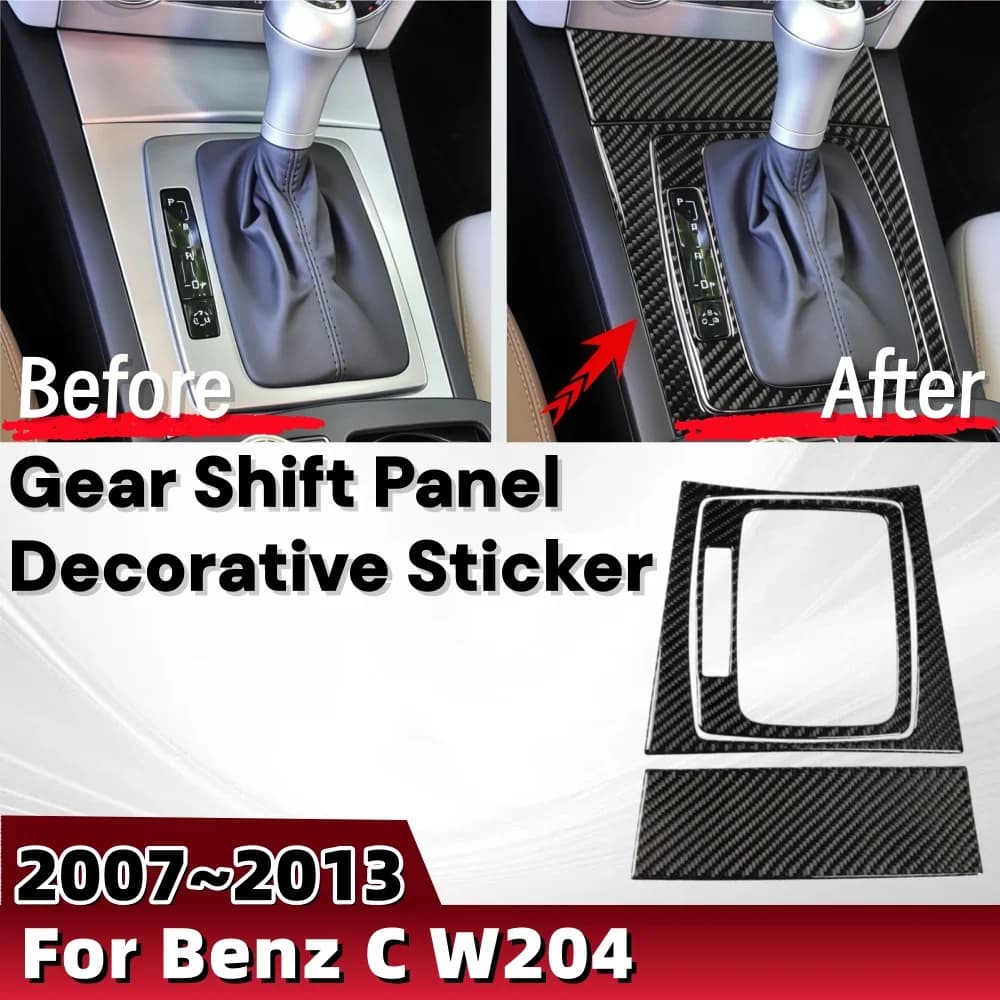 Gear Shift Panel Decorative Sticker  For Benz C W204 2007 2008 2009 2010 2011 2012 Car Decoration Stickers Styling ABS Plastic