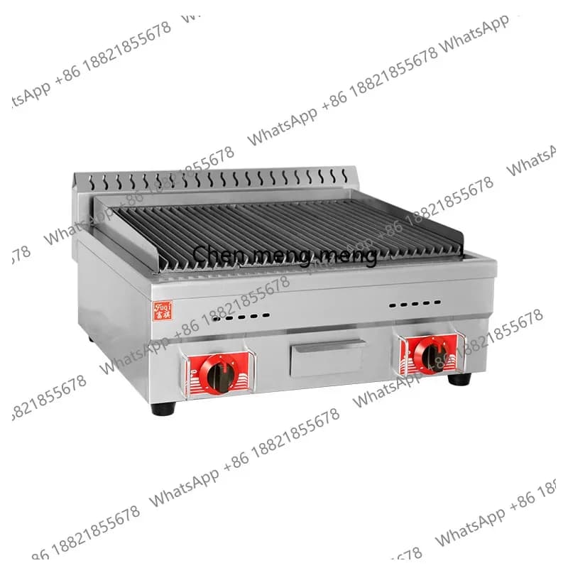 Tabletop Gas Commercial BBQ Fish Liquefied Gas BBQ Machine Striped Grill