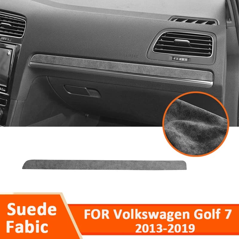 Soft Suede Fabic Car Co-Pilot Dashboard Panel Trim Strip Decoration Interior Sticker For Volkswagen Golf 7 Golf 7.5 2013-2019