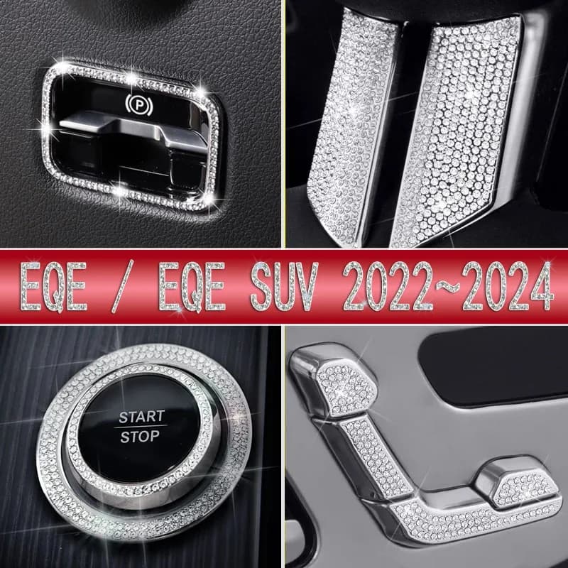 Diamond Trim Crystal Interior For Mercedes Benz 22-24years EQE350 EQE500 EQE SUV Air Conditioner Vent Ring Central Control Knob
