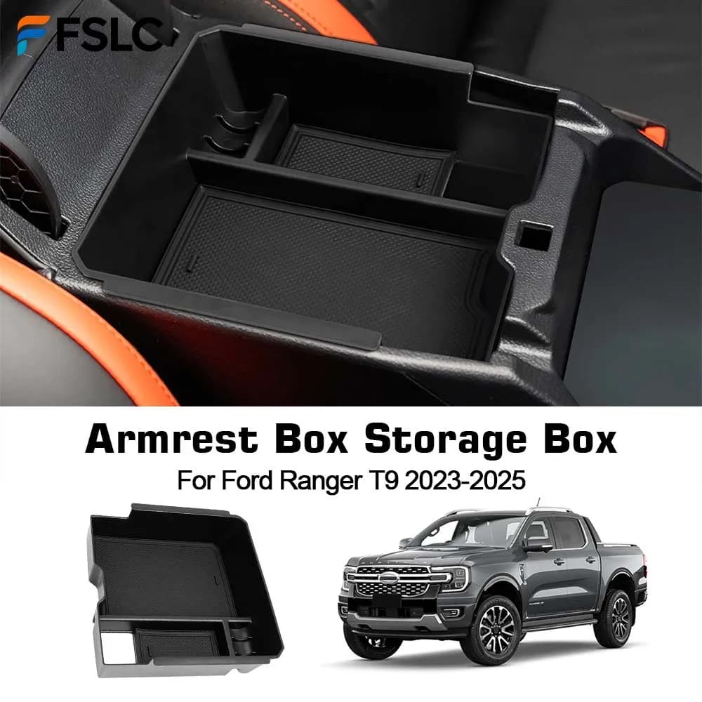 ⭐Genuine⭐ Car Central Storage Box For Ford Ranger T9 2023 2024 2025 Electronic Brake Auto Interior Ford Ranger T9 2024