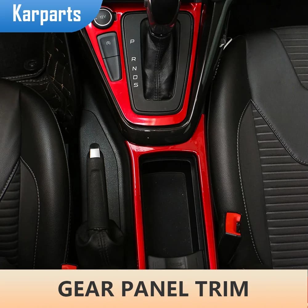 3Pcs Car Gear Shift Panel Cover for Ford Focus 3 MK3 2015 - 2018 AC Button Control Panel Trim Water Cup Sticker Accessories