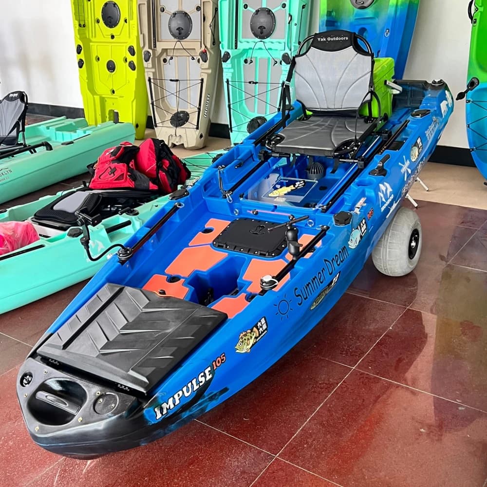 2025 10ft Modular Pedal Kayak CE Certified Single Fishing Boat 60L Live Well Storage Electric Fishman Motor PE Water Activities