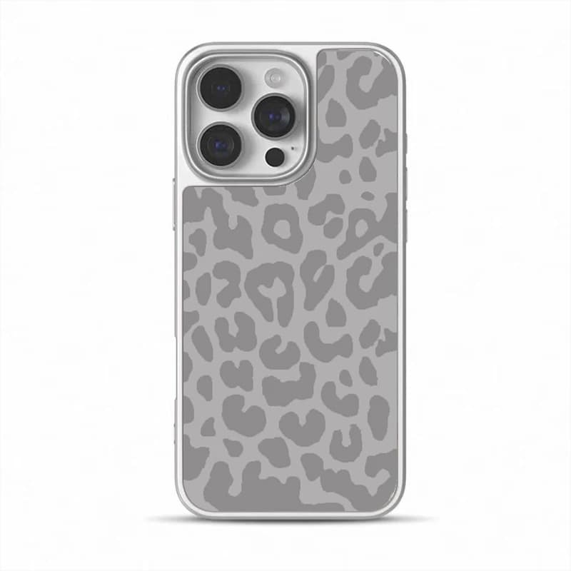 INS Grey Leopard Print Phone Case for iPhone 17 16e 16 15 14 13 12 11 Air Pro Max X XR XSMAX 8 7 Plus Luxury Clear Soft Cover