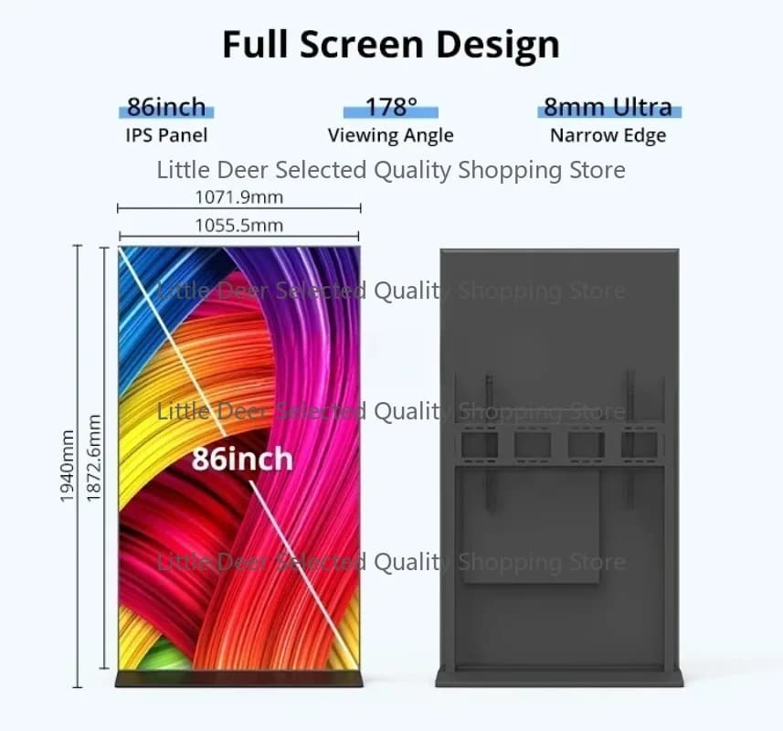 100" 85" 75" 65"55"43"4K Lcd M onitors Totem Led Display  Board Kiosk Stands Advertising Screen Digital Signage And Display