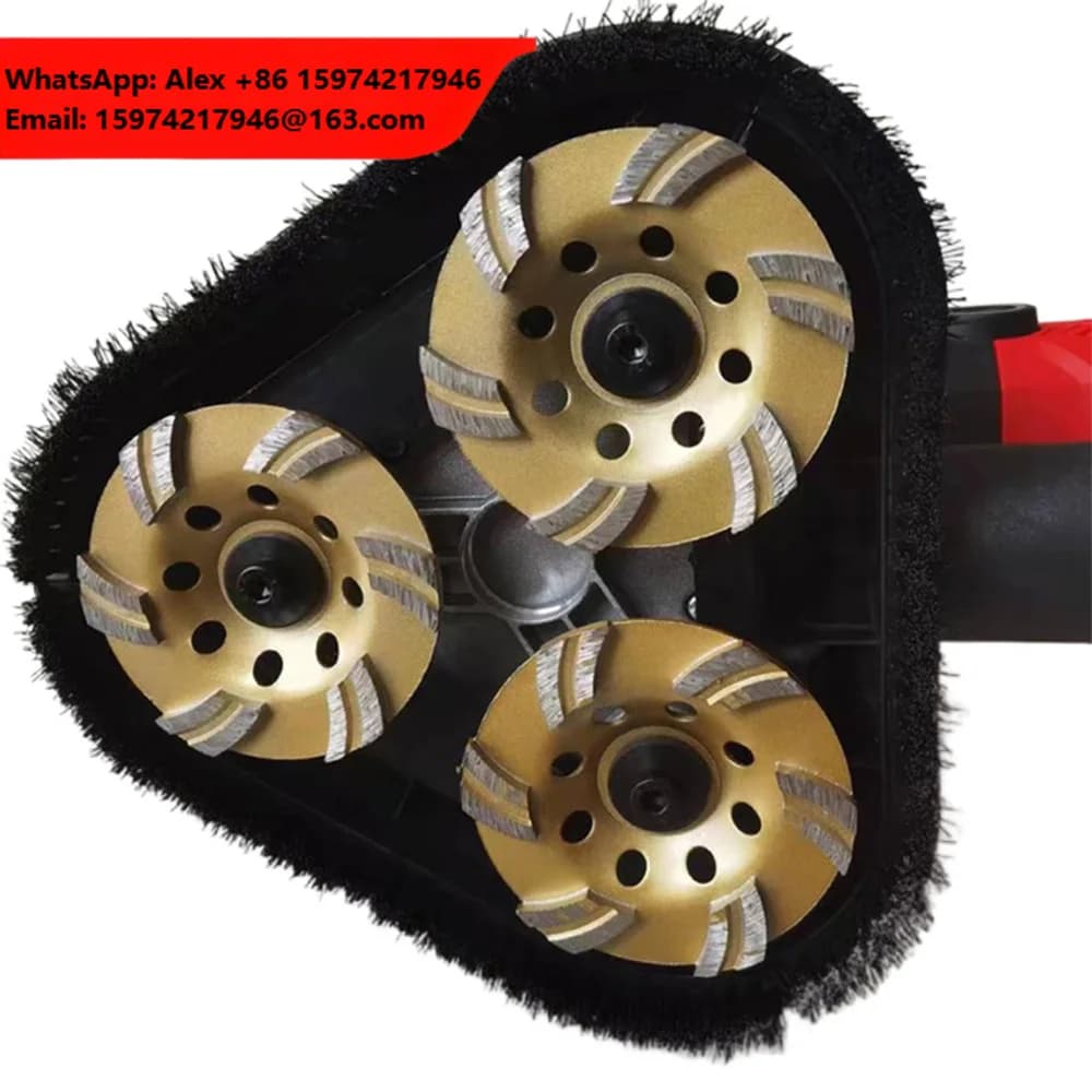 Small Portable Concrete Grinder Industrial Floor Wall Polisher Hand Held Edge Grinding Polishing Machine 1800W 100mm*3