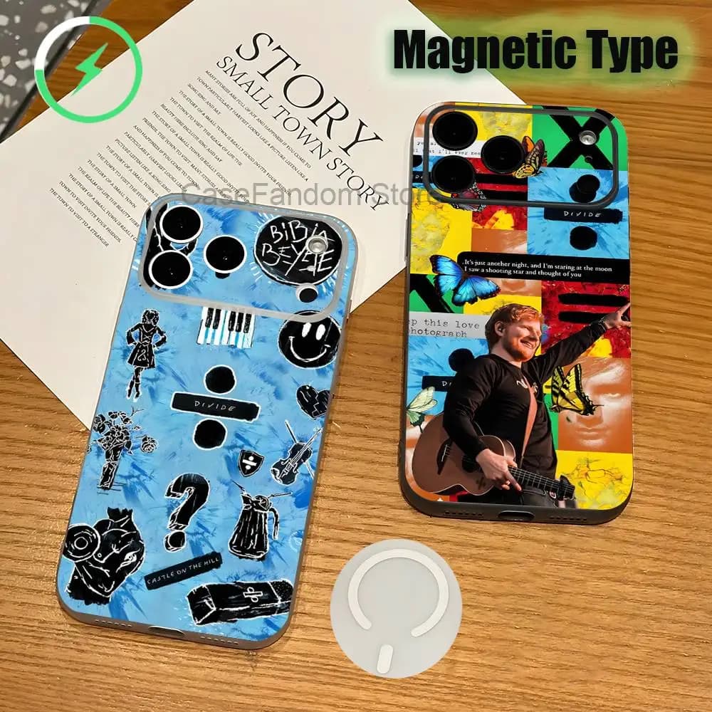 Ed S-Sheeran Albums Shockproof Transparent White Phone Case For iPhone 17,16,15,14,13,12,11,Pro,Max Magnetic Wireless Charging