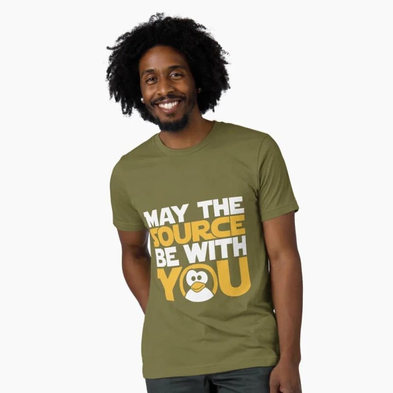 May The Source Be With You Linux Penguin 0416 Funny Developer Gift t shirt for Software Engineer Graphic clothes All size Tops