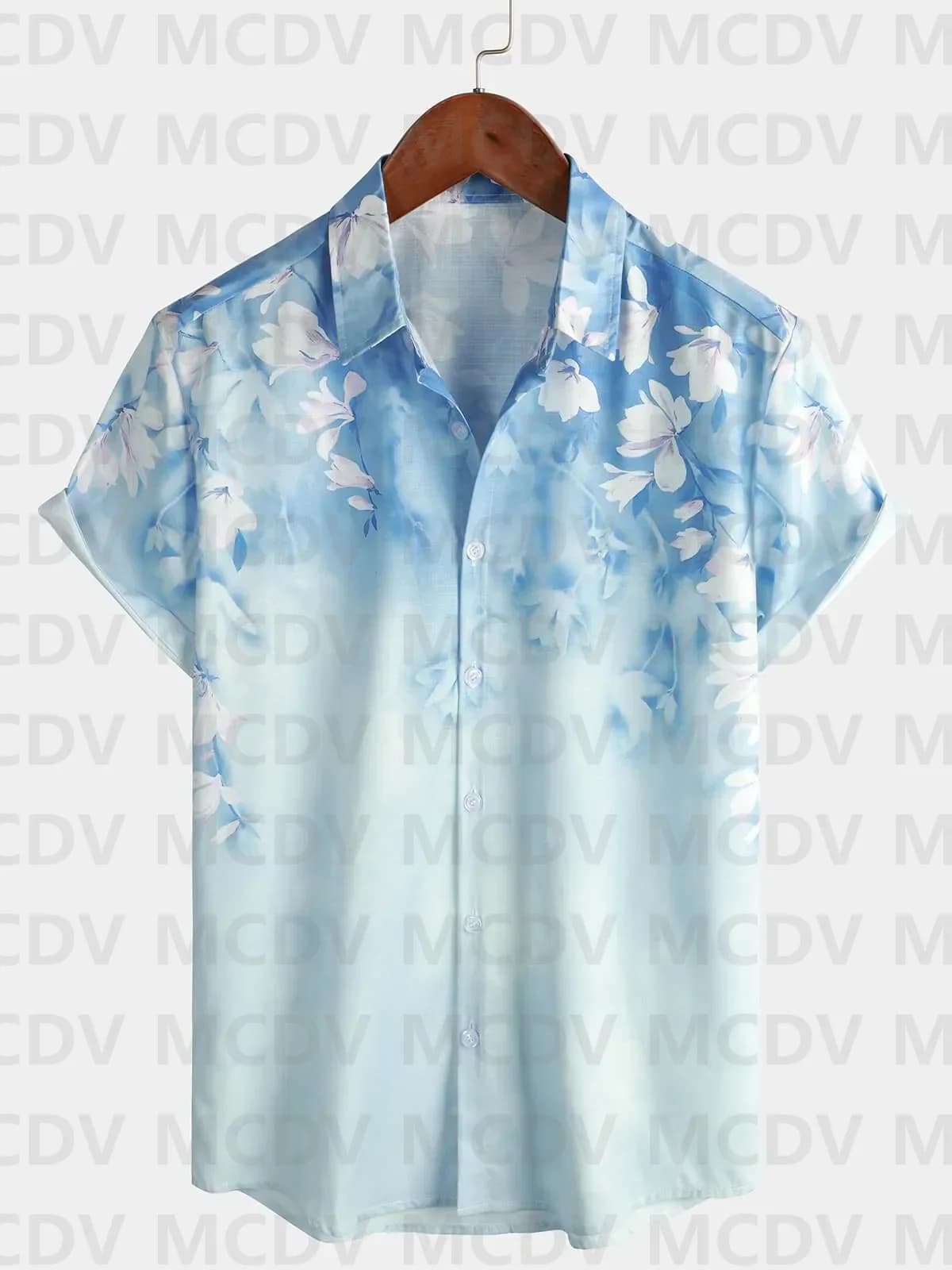 Geometric Contrast Chest Pocket Short Sleeve Shirt Men's Casual Breathable Hawaiian Short Sleeve