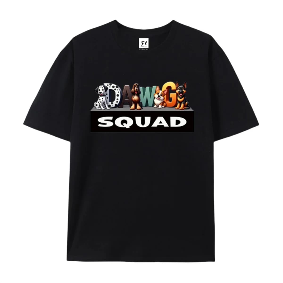 Dawg Squad Graphic T‑Shirt Cute Multi Breed Dog Puppy Print Crew Neck Short Sleeve Tops Pet Lover Casual Daily Wear Women Tees