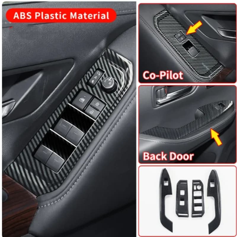 For Toyota Land Cruiser 300 2023-2024 Windows Control Panel Decoration Protective Sticker LC300 Interior Accessories Tuning